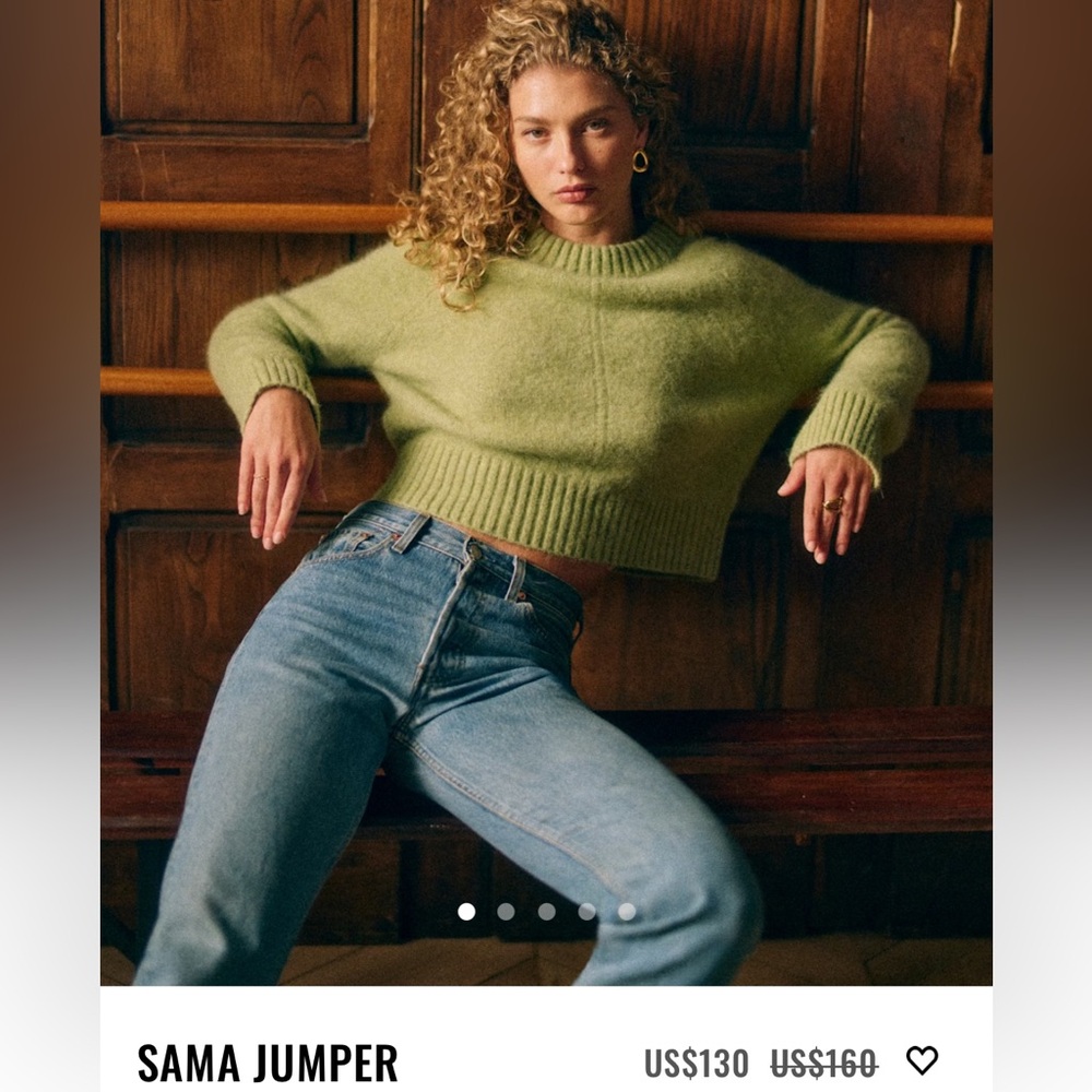 Sezane Green Sama Sweater